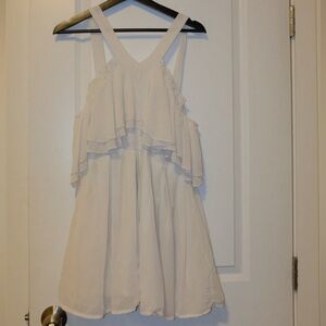 White Ruffled Sleeveless Dress
